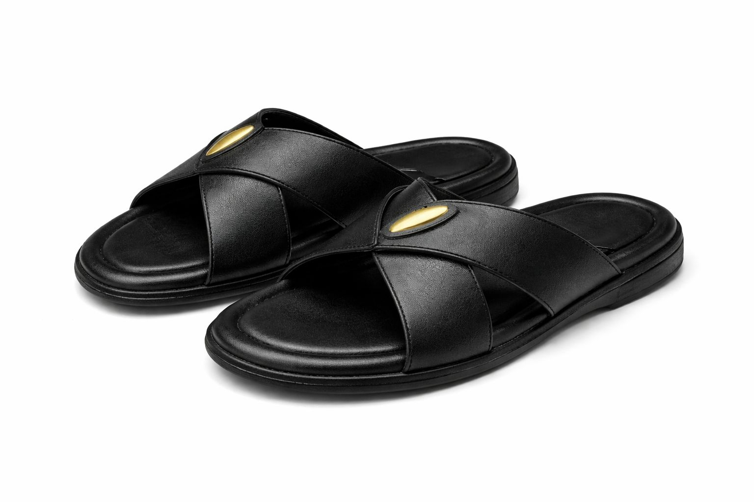 Men Black OpenToe Slide Sandal